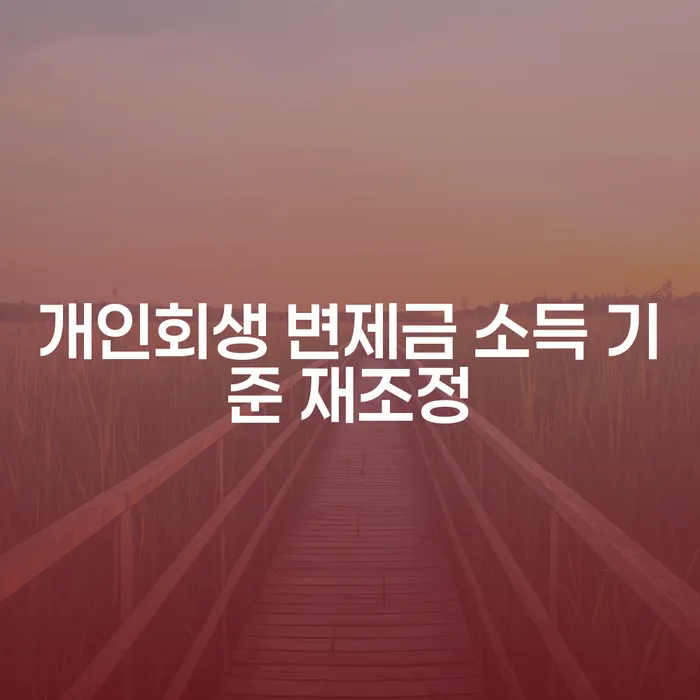 개인회생 변제금 소득 기준 재조정이 필요한 이유는 무엇일까요?